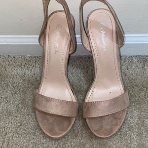 Heritage Suede Nude Heels